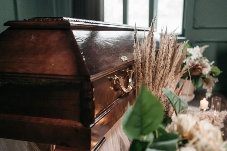 A respectful photo of a funeral setup