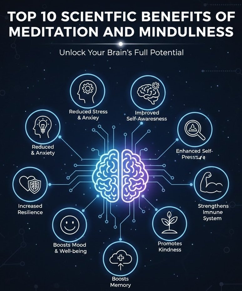 Science clearly supports what ancient practices have taught for centuries — meditation and mindfulness can transform your mental, emotional, and physical health. You don’t need hours of practice; even a few mindful minutes each day can create meaningful change.